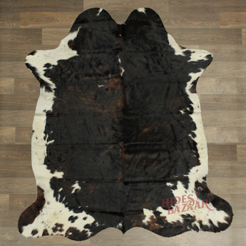 Dark Brown Brindle Cowhide rug (Size 6'2'' x  6'6'') HB0028 EXACT HIDE SHOWN.