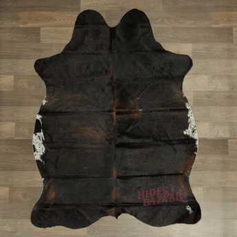 Dark Brown Brindle Cowhide rug (Size 5'8'' x  7'4'') HB0035 EXACT HIDE SHOWN.
