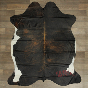 Dark Brown Brindle Cowhide rug (Size 6'0'' x  7'2'') HB0037 EXACT HIDE SHOWN.