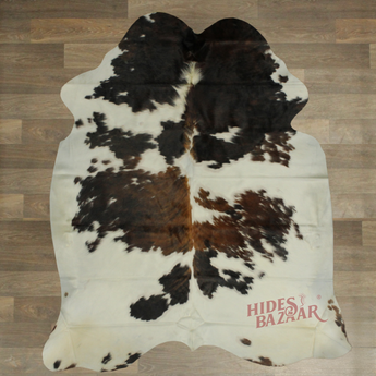 Tricolor Light Cowhide rug (Size 6'2'' x  7'0'') HB0040 EXACT HIDE SHOWN.