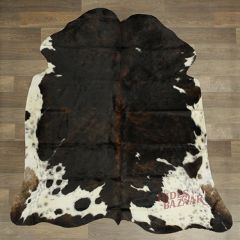 Dark Brown Brindle Cowhide rug (Size 6'8'' x  7'0'') HB0044 EXACT HIDE SHOWN.