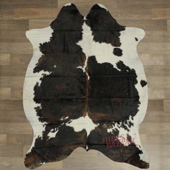 Tricolor Dark Cowhide rug (Size 5'7' x  7'5'') HB0048 EXACT HIDE SHOWN.