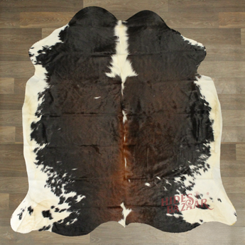 Dark Brown Brindle Cowhide rug (Size 6'6'' x  6'5'') HB0004 EXACT HIDE SHOWN.