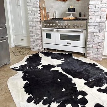 Classic Black and White Cowhide Rug