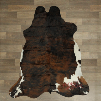 Dark Brown Brindle Cowhide rug (Size 6'0'' x  6'8'') HB0059 EXACT HIDE SHOWN.