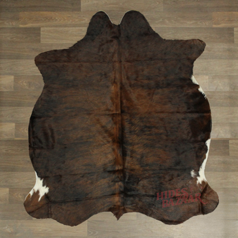 Dark Brown Brindle Cowhide rug (Size 5'5'' x  5'8'') HB0061 EXACT HIDE SHOWN.