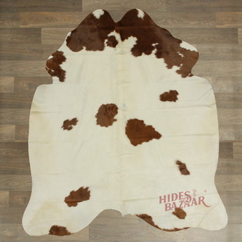 Brown And White Cowhides rug (Size 6'5'' x  7'0'') HB0066