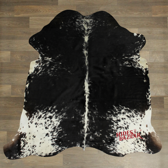 Salt And Pepper Cowhide Rug (Size 7'0'' x  6'0'') HBA008 EXACT HIDE SHOWN.