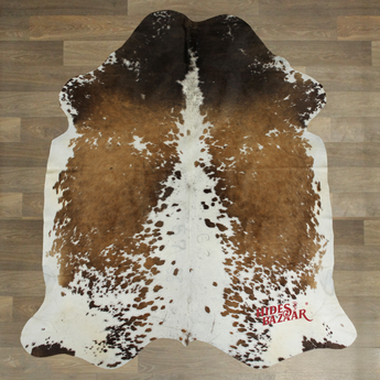 Brown Salt And Pepper Cowhide Rug (Size 7'0'' x  7'0'') HBA012 EXACT HIDE SHOWN.