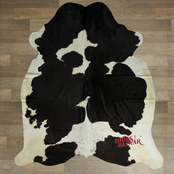 Black And White Cowhide Rug (Size 7'0'' x  7'5'') HBA014 EXACT HIDE SHOWN.