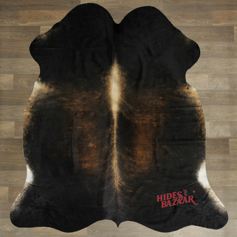 Dark Brindle Cowhide Rug (Size 7'2'' x  7'2'') HBA015 EXACT HIDE SHOWN.