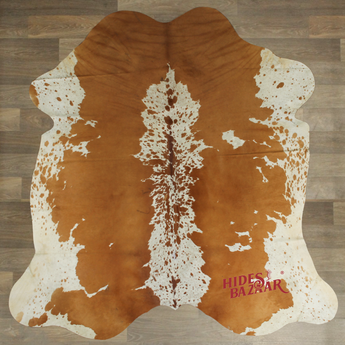 Brown Salt And Pepper Cowhide Rug (Size 7'0'' x  7'0'') HBA018 EXACT HIDE SHOWN.
