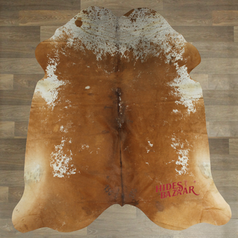 Brown Salt And Pepper Cowhide Rug (Size 7'0'' x  7'0'') HBA026 EXACT HIDE SHOWN.