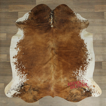 Brown Brindle Cowhide Rug (Size 7'0'' x  6'2'') HBA029 EXACT HIDE SHOWN.