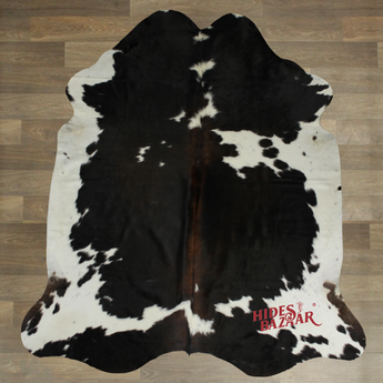 Dark Tricolor Cowhide Rug (Size 6'5'' x  6'5'') HBA031 EXACT HIDE SHOWN.