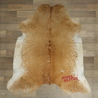 Brown Speckled Cowhide Rug (Size 7'0'' x  7'0'') HBA032 EXACT HIDE SHOWN.