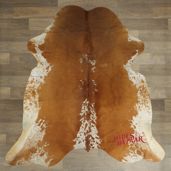 Brown Salt And Pepper Cowhide Rug (Size 7'0'' x  7'0'') HBA045 EXACT HIDE SHOWN.