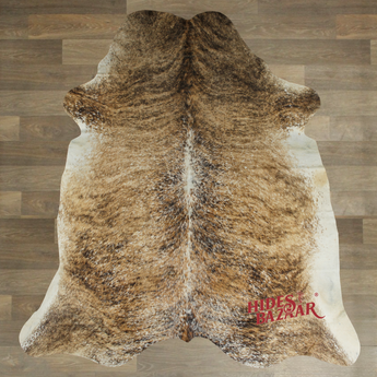 Light Brindle Cowhide Rug (Size 7'0'' x  7'0'') HBA049 EXACT HIDE SHOWN.