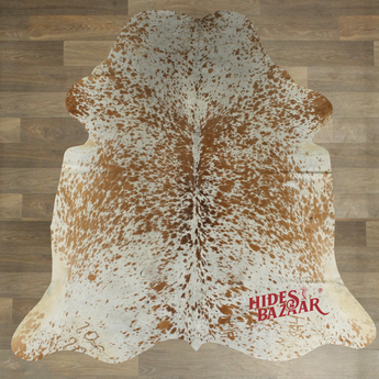 Brown Salt And Pepper Cowhide Rug (Size 6'0'' x  6'0'') HBA075 EXACT HIDE SHOWN.