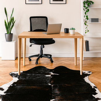 Dark Brown Brindle Cowhide rug (Size 6'3'' x  6'5'') HB0027 EXACT HIDE SHOWN