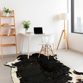 Dark Brown Brindle Cowhide rug (Size 6'2'' x  6'6'') HB0028 EXACT HIDE SHOWN.