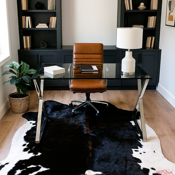 Dark Brown Brindle Cowhide rug (Size 6'0'' x  6'8'') HB0029 EXACT HIDE SHOWN.