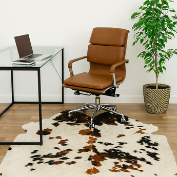 Tricolor Light Cowhide rug (Size 6'4'' x  7'0'') HB0038 EXACT HIDE SHOWN.