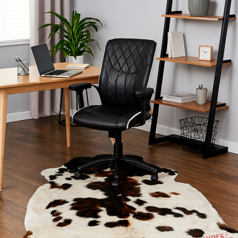 Tricolor Light Cowhide rug (Size 6'3'' x  7'0'') HB0039 EXACT HIDE SHOWN.