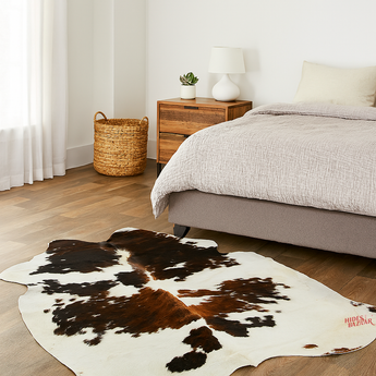 Tricolor Light Cowhide rug (Size 6'2'' x  7'0'') HB0040 EXACT HIDE SHOWN.