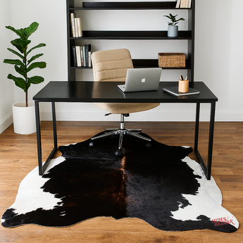 Dark Brown Brindle Cowhide rug (Size 7'0'' x  7'0'') HB0046 EXACT HIDE SHOWN