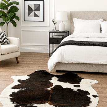 Tricolor Dark Cowhide rug (Size 5'7' x  7'5'') HB0048 EXACT HIDE SHOWN.