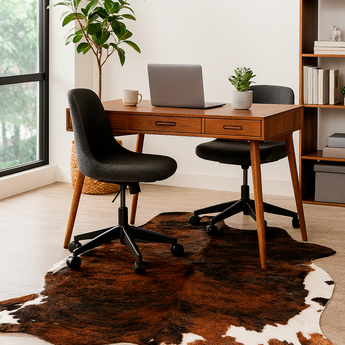 Dark Brown Brindle Cowhide rug (Size 6'0'' x  6'8'') HB0059 EXACT HIDE SHOWN.