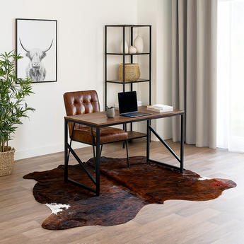 Dark Brown Brindle Cowhide rug (Size 5'5'' x  5'8'') HB0061 EXACT HIDE SHOWN.