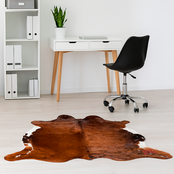 Brown Brindle Cowhide rug (Size 6'5'' x  6'5'') HB0062 EXACT HIDE SHOWN.