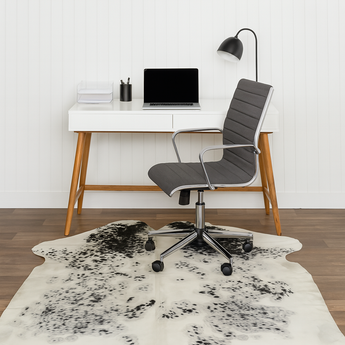 Black Salt And Pepper Cowhide rug (Size 6'' x  6'5'') HB0005 EXACT HIDE SHOWN.