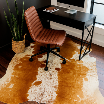 Brown Salt And Pepper Cowhide rug (Size 6'6' x  6'8'') HB0031 EXACT HIDE SHOWN.