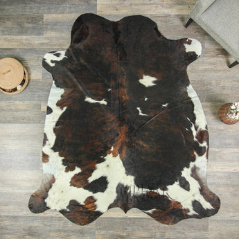 Dark Tricolor Cowhide Rug