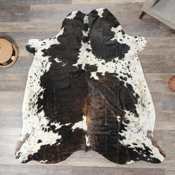 Dark Tricolor Cowhide Rug