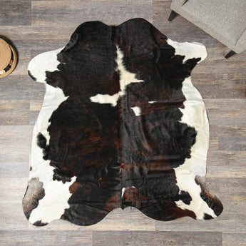 Dark Tricolor Cowhide Rug